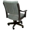 thumbnail image 2 of Casa Caster Solid Wood Dining Chair - Aquatint Teal Fabric - New Brown Wood, 2 of 3