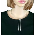 thumbnail image 2 of Safety Pin Pendant Choker Necklace Silver Tone, 2 of 2