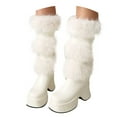 thumbnail image 4 of Mostsola Winter Boots for Women Cozy Fuzzy Platform Snow Boots Trendy Heel Mid Calf Boots, 4 of 8