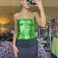 thumbnail image 1 of TxlixcChaleco femenino, blusa sin mangas y sin tirantes de lentejuelas y chaleco de verano, plateado, S / M / L / XL Txlixc  moda, 1 of 2