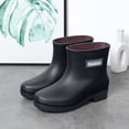 thumbnail image 3 of Puntoco Women's Short Rain Boots Waterproof Chelsea Ankle Rubber Garden Shoe Black 7.5, 3 of 7