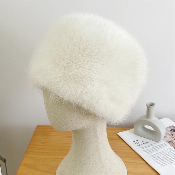 Women's Warm Cap Soft And Plush Hat For Women Winter Hats Cold Resistant Hats Windproof Cap Beige