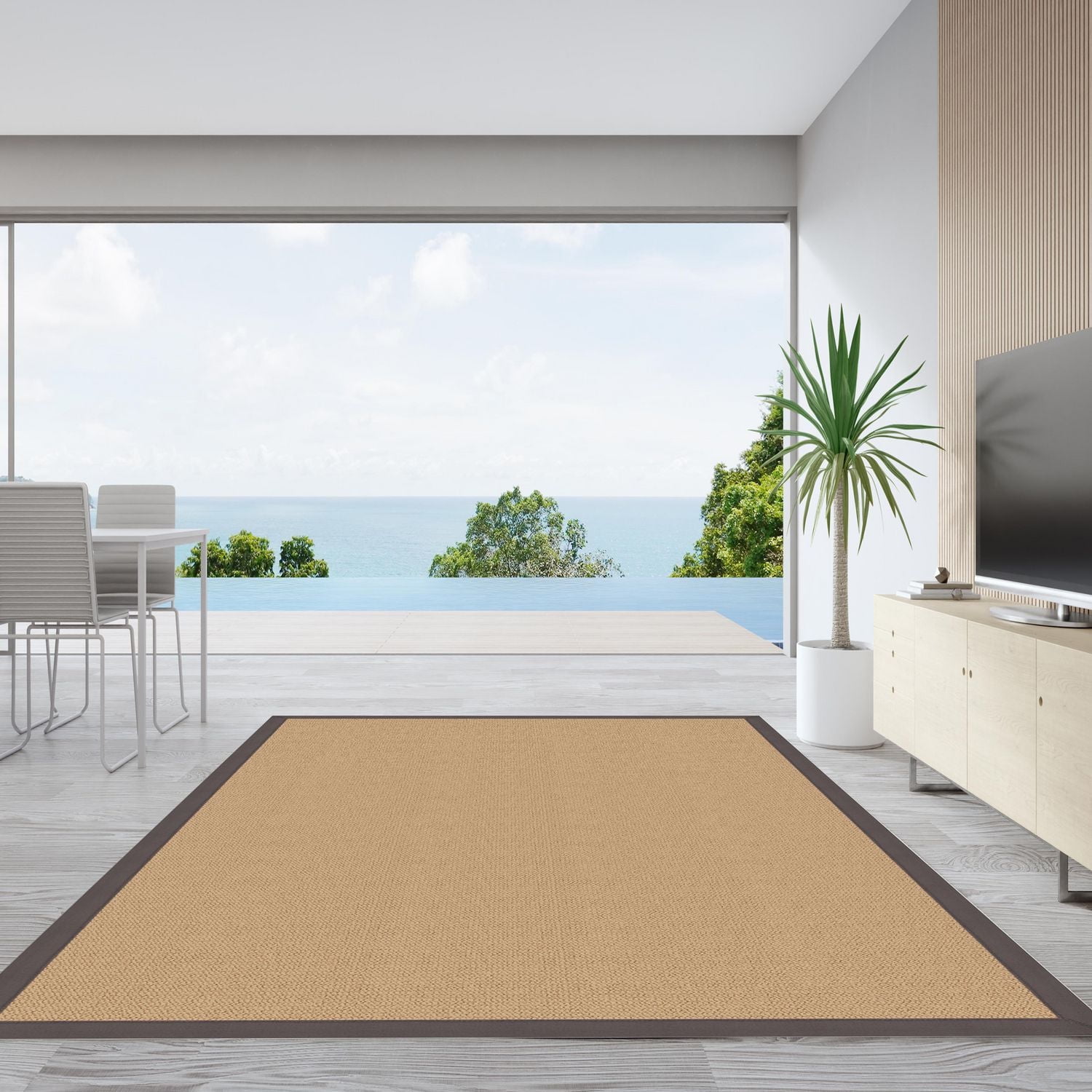 Tapis Athena sisal et ardoise 9 pi 10 po x 13 pi