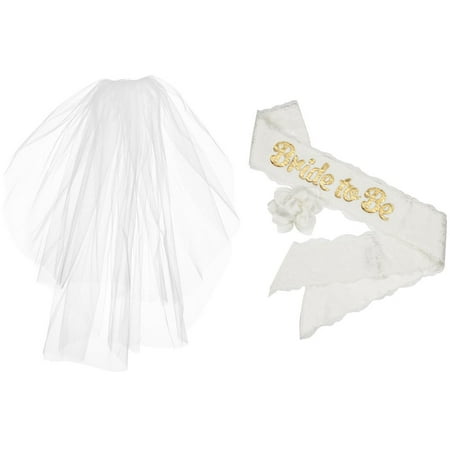 Party Heartie "Bride to Be" Bachelorette Veil & Sash Set
