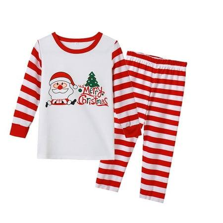 

VKEKIEO Family Pajamas Matching Sets Christmas Baby Kids Child Printed Top+Pants Xmas Family Matching Pajamas Set