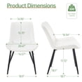 thumbnail image 3 of Modern Faux Leather Dining Chairs Set of 2, Upholstered Kitchen & Dining Room Chairs with Backrest, Durable Metal Legs(White, Black Legs), 3 of 12