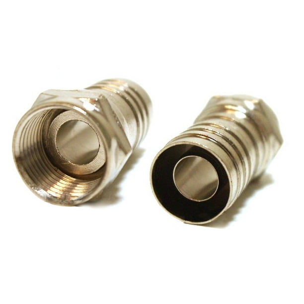 Coax CrimpOn RG6 1/2 (.5) Inch Long Barrel Connector FType Plug
