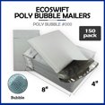 thumbnail image 4 of EcoSwift Brand Premium Poly Bubble Shipping Bag Self-Seal Mailer, 4 in. x 7 in. (Size 000), Solid Gray, 150-Pack, 4 of 7