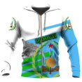 thumbnail image 3 of Sudadera con capucha y cremallera con el emblema nacional de Yibuti, con mapa y bandera de Yibuti, ropa informal para hombre, deportiva, para niño, 3 of 4