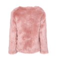 thumbnail image 2 of Women's Winter Fashion Fuzzy Jacket - Long-Sleeve Solid Color Short Faux Fur Coat, Pink, XXXL, 2 of 3