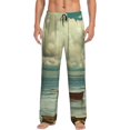 thumbnail image 1 of Balery Serene Coastal Blue Sky Pantalones de pijama para hombre, pijama ultraligero, pantalón de descanso-Small, 1 of 6