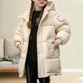 thumbnail image 2 of Ruyang Winter Coat for Girls Padded Long Puffer Jacket Kids Zip Up Hooded Warm Parka Coat Thermal Puffy Quilted Outwear, 2 of 8