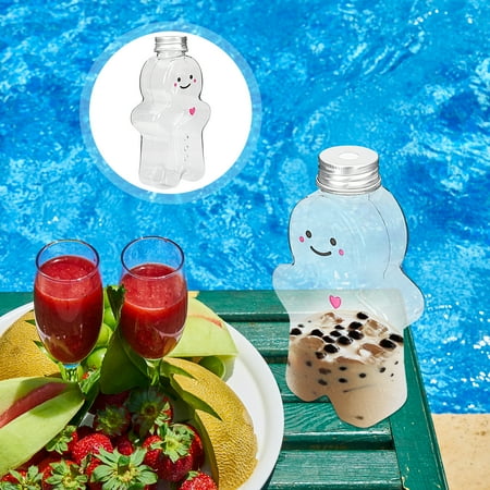 

10Pcs Transparent Milk Bottles Plastic Juice Bottles Decorative Beverage Bottles