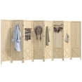 thumbnail image 1 of HOMCOM 4.7' 8 Panel Room Divider with Pegboard Display for Indoor, Natural, 1 of 10