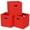 Red-3 Pack, variant on Red 3 Pack Fabric Storage Cube Organizer Bins