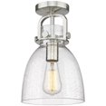 thumbnail image 5 of Innovations Lighting  Newton Bell - 1 Light 8" Flush Mount Brushed Brass/Plated Smoke, 5 of 5