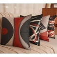 thumbnail image 2 of Red Black Grey Abstract Throw Pillow Cover, 18 x 18 Red and Black Pillow Covers, Modern Geometric Decorative Throw Cushion Cover for Bedroom Couch Sofa Living Room Decor Set of 4, 2 of 6
