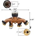 thumbnail image 3 of Distribuidor de manguera de 4 vías fabricado en latón macizo, con válvula de cierre, grifo y salidas, utiliza hasta 4 mangueras al mismo tiempo., 3 of 3