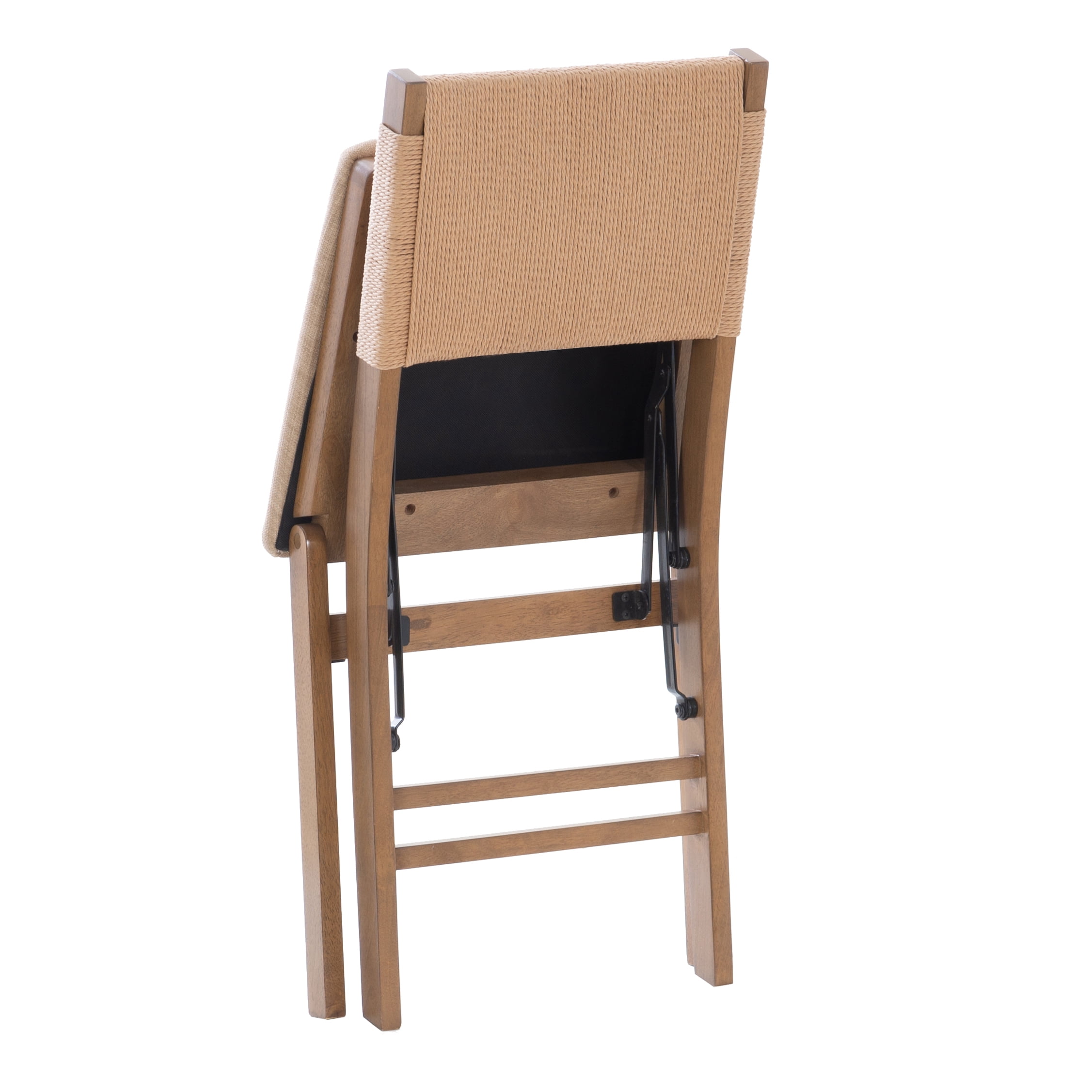 Linon Grenshaw Indoor Rope Folding Dining Chair, Set of 2, Natural