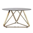 thumbnail image 4 of SEI Furniture Stondon Round Cocktail Table in Champagne with Smoked Glass, 4 of 5