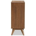 thumbnail image 5 of Baxton Studio Barrett Mid-Century Modern Walnut Brown Finished Wood and Synthetic Rattan 4-Drawer Chest, 5 of 7