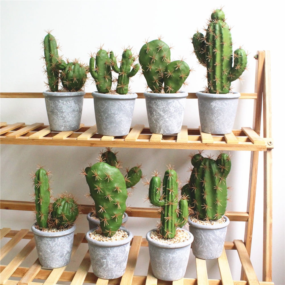 Mini Artificial Flocking Succulents Plant Fake Cactus Home Garden Decoration DIY 