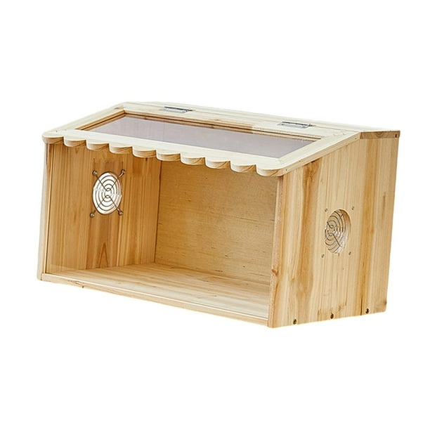 Caja de cría para hábito de hámster Hábitat de Nido de madera, decoración del hábitat de animales pequeños, caja de reproducción de hámster para