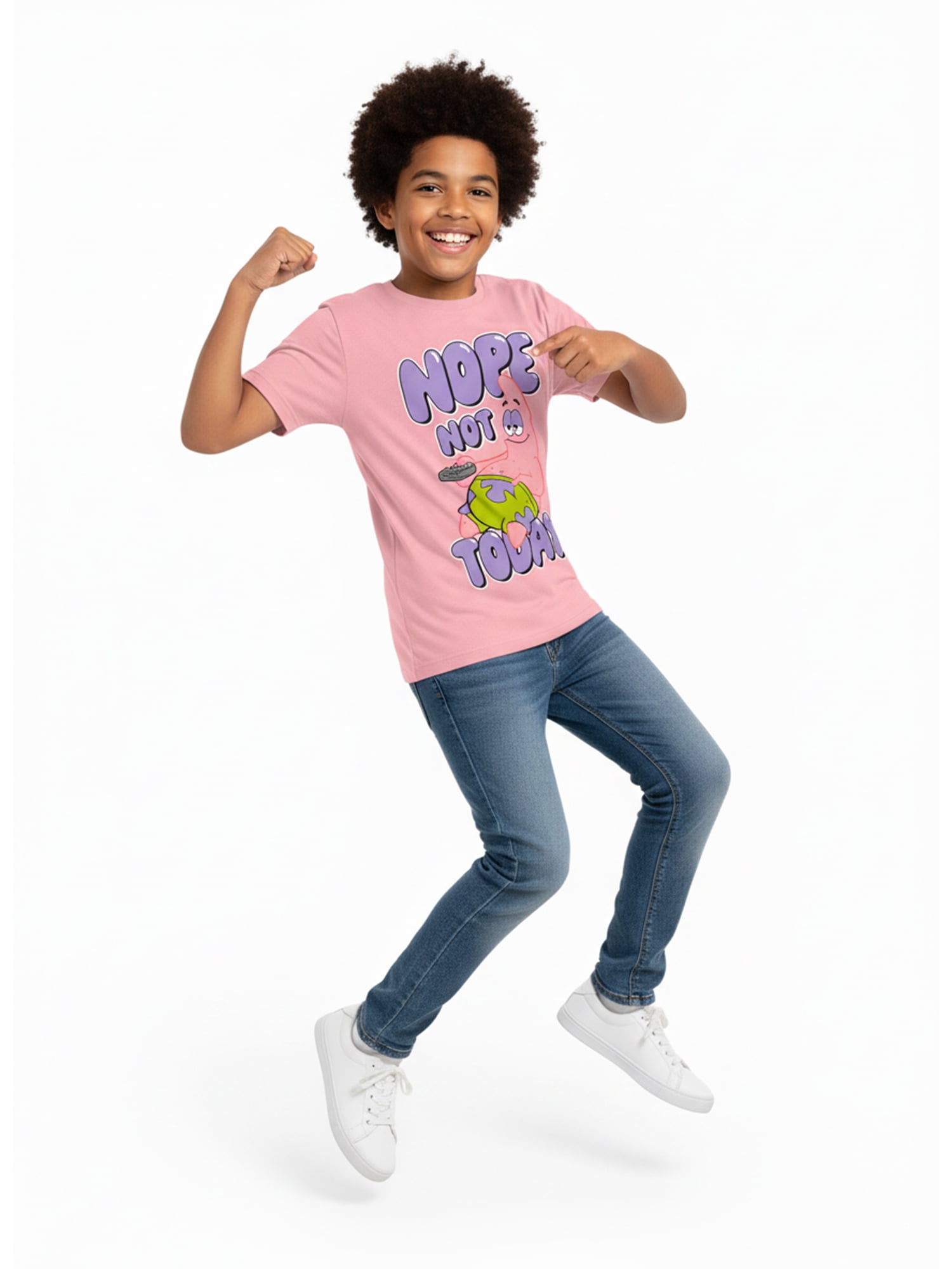 SpongeBob SquarePants, Boys' & Big Boys' Graphic T-Shirt, Nope Patrick, Sizes 4-18
