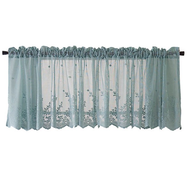 Cortina corta Welling para ventana, cenefa de cocina, poliéster, encaje, estampado floral, para balcón, hogar