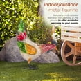 thumbnail image 5 of Alpine Corporation 18" x 7" x 21" Metal Pecking Hen Garden Statue, Multicolor, 5 of 12