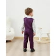 thumbnail image 4 of Toddler Boy Suit Formal Wedding Outfits Gentleman Clothes Long Sleeve Shirt + Suspender Pants + Bowtie, 4 of 7