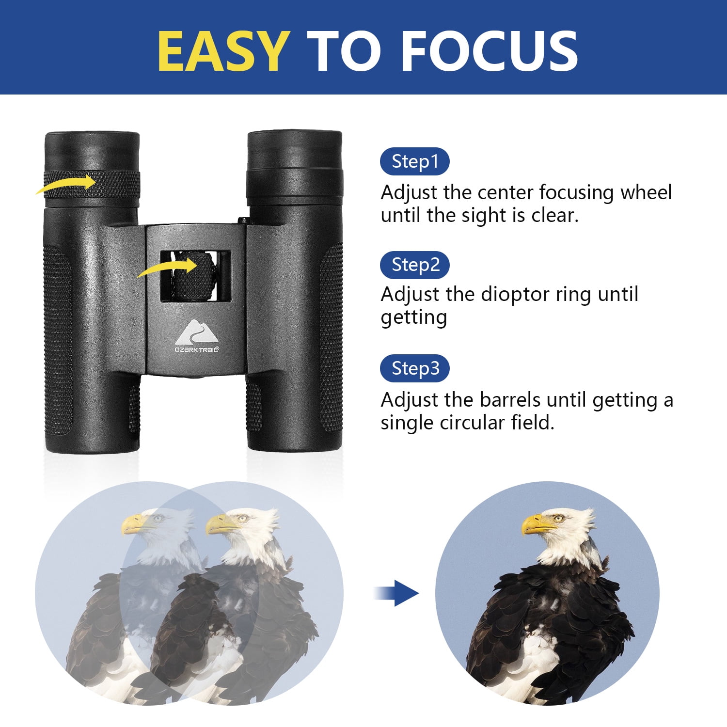 Ozark Trail 10X25 Pocket Binoculars for Kids and Adults, Bird Watching, Theater and Concerts, Hunting and outdoor sports