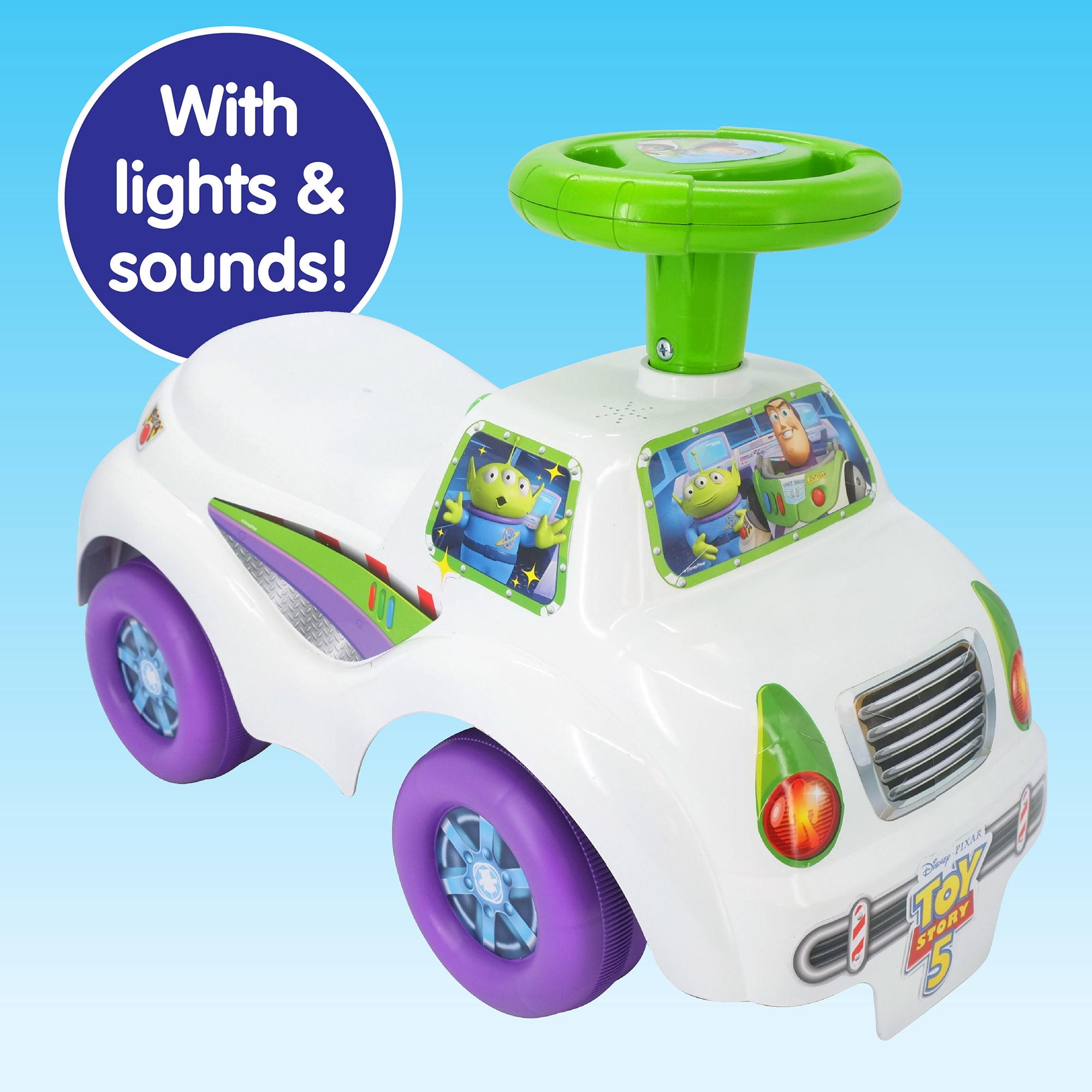 Kiddieland: My First Ride-On - Buzz Lightyear - Disney Lights & Sounds Foot-To-Floor Vehicle, Interactive Dashboard, In-Outdoor Play, Toddler 12-36mo