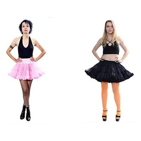 

BellaSous Luxury Adult Woman Flirt Length 15 Sexy Tutu Skirt One Size - Black and Hot Pink