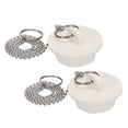 thumbnail image 1 of Tapones de bañera de 2 piezas, tapones de goma para bañera de 1-3/8", tapón de desagüe para fregadero de cocina, blanco, 1 of 6