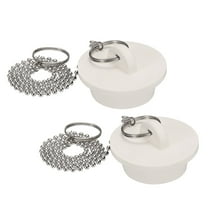 2Pcs Tub Stoppers, Rubber Bathtub Stoppers 1-3/8" Kitchen Sink Drain Stopper, White