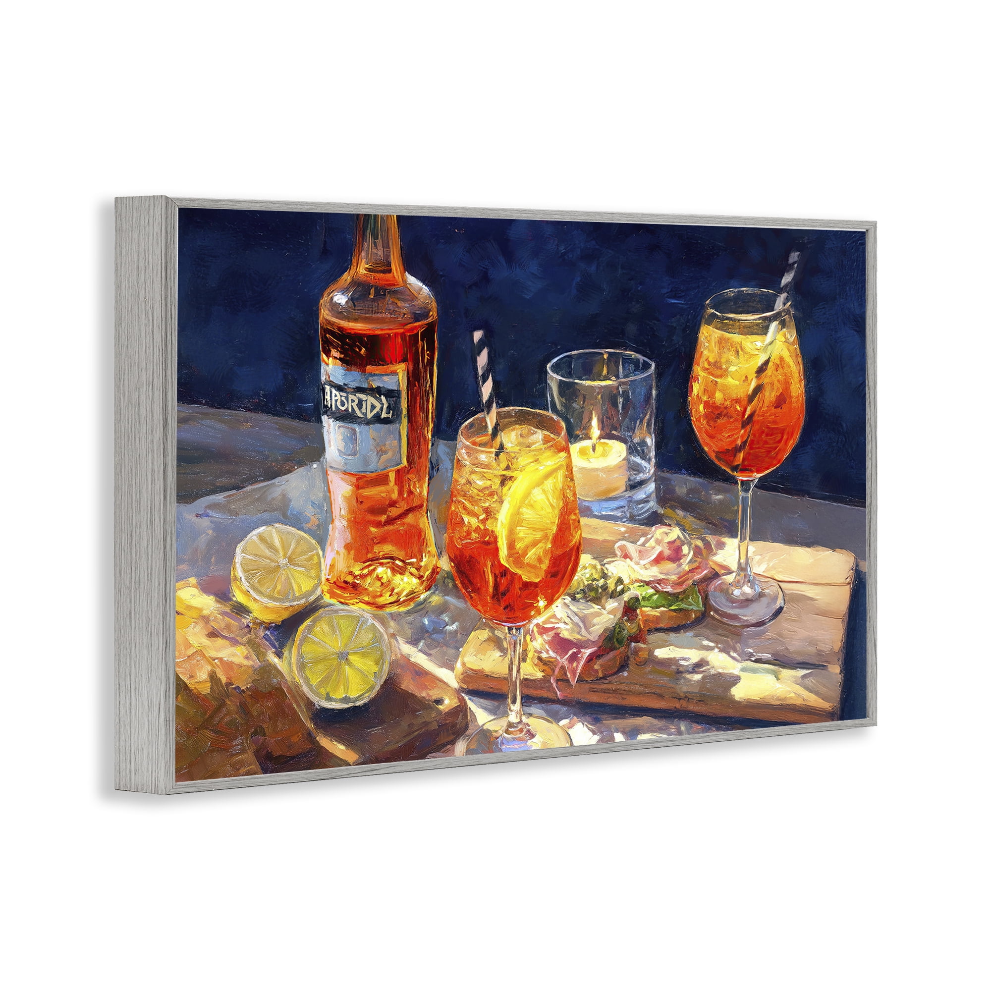 Sprits Table Still Life Gray Framed Giclee Art, design by Ziwei Li