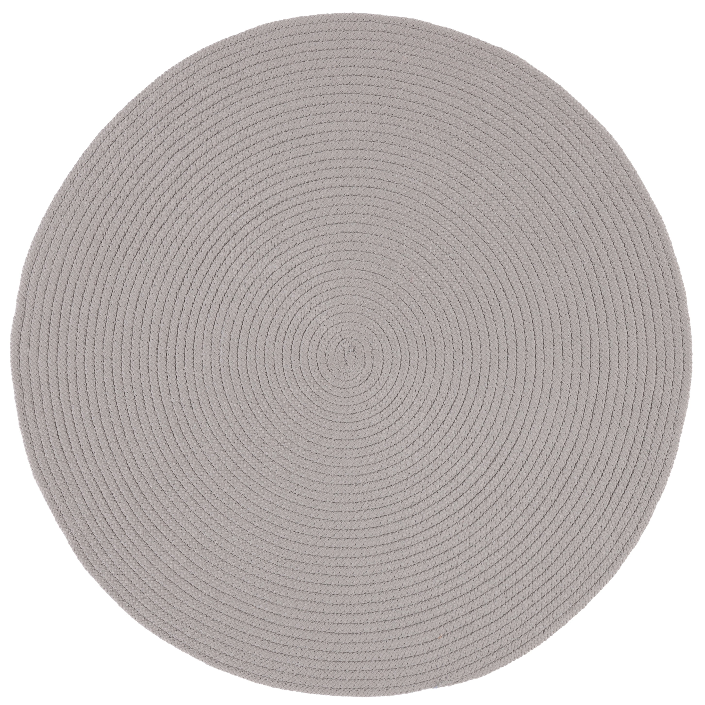 SAFAVIEH Braided Kader Solid Reversible Area Rug, Gray, 4' x 4' Round