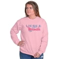 thumbnail image 3 of I Believe in Mermaids Cute Adorable Women Crewneck Sweatshirt Brisco Brands 2X, 3 of 6