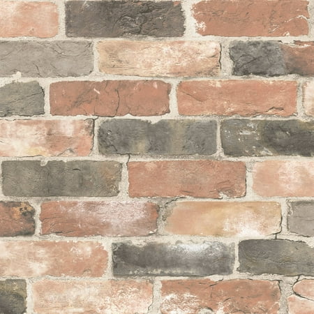 Brewster Cody Red Reclaimed Bricks Wallpaper