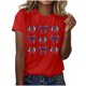 thumbnail image 3 of Camisas de Manga Corta para las Mujeres Moda Casual Impresión Cuello Redondo Suéter Tee Blusas, 3 of 7