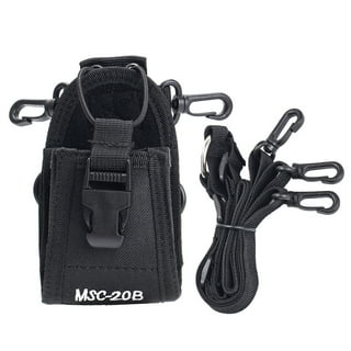 Universal Walkie Talkie Nylon Belt Case Bag with Adjustable Shoulder Strap  Two Way Radio Holder Holster Case MSC-20A for Kenwood/Motorola/ HYT Two-Way