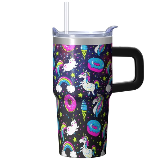20OZ Unicorn Lover Cup with Handle Insulated Double Wall Tumbler Perfect Gifts for Women Great for Birthday Christmas and Movie Night Gatherings