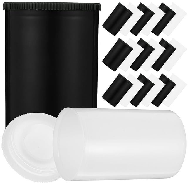 HLONK 20 Pcs Small Plastic Jars with Lids Camera Film Canister Empty Containers Durable Canisters Case