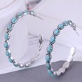 thumbnail image 3 of 1pair Bohemian Turquoise Metal Hoop Earrings - Silver Plated Party Jewelry for Women and Girls - Unique and Stylish Accessory, 3 of 4
