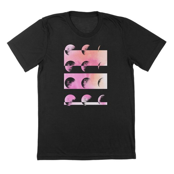 Moon Phase Humor Graphic Black Mens T-Shirt