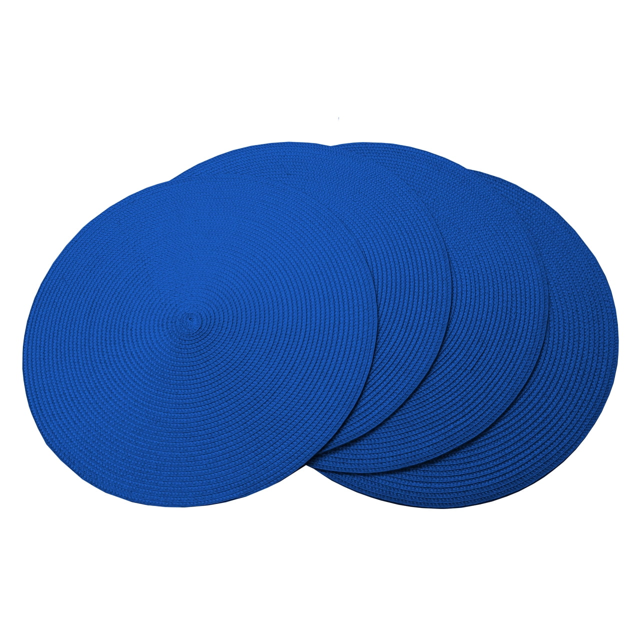 Set of 4 Fine Woven Placemats, Round 15" Diameter, Table Dinner Place