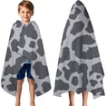 thumbnail image 3 of White and Black Of Leopard Print Hooded Bath Towel，60"x35" for Ages 3 To 12 Kids, Quick Dry Lightweight Soft Microfiber Hood Beach Towel Cover Up for Kids, 3 of 7