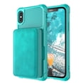 thumbnail image 2 of iPhone XR Wallet Case, Dteck iPhone XR Case with Credit Card Holder Slot Leather Wallet Shockproof Protective Zipper Pocket Purse Case For Apple iPhone XR 6.1 inch, Green, 2 of 9