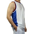 thumbnail image 2 of DIGITMON Men's 3-Stripes Basketball Gym Workout Athletic Tank tops shirts Mesh Jersey Uniform Made in USA (WHITENAVY, M), 2 of 2